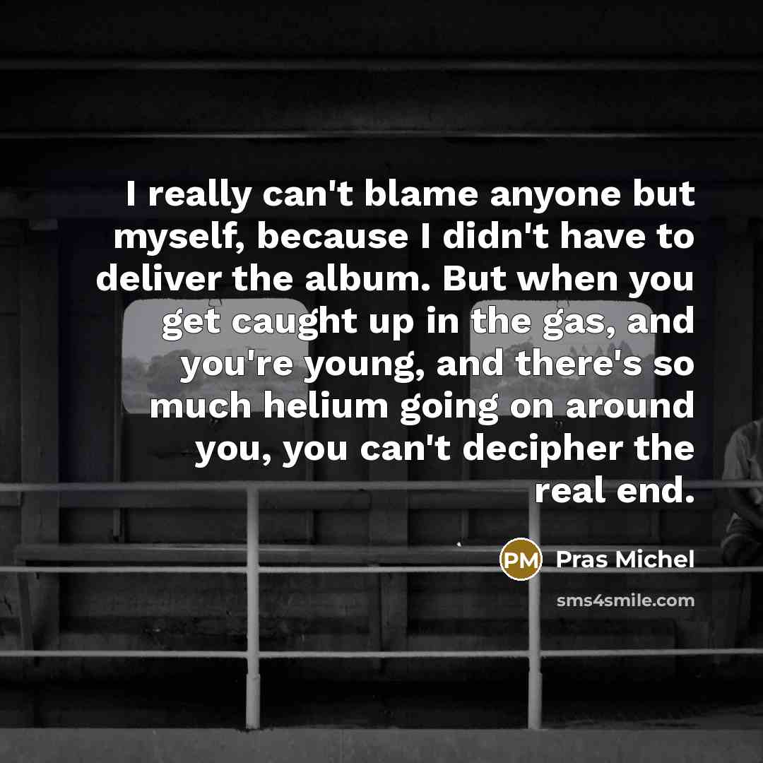 “I really can't blame anyone but myself, because I didn't…” quote by Pras Michel
