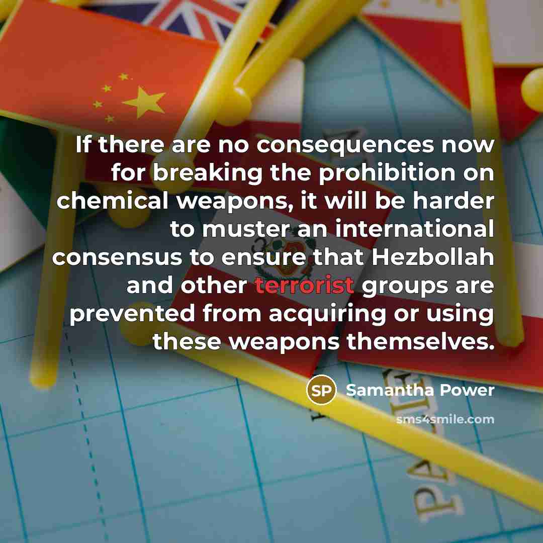 “If there are no consequences now for breaking the prohibition…” quote by Samantha Power