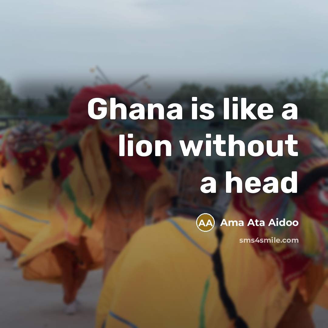 “Ghana is like a lion without a head…” quote by Ama Ata Aidoo