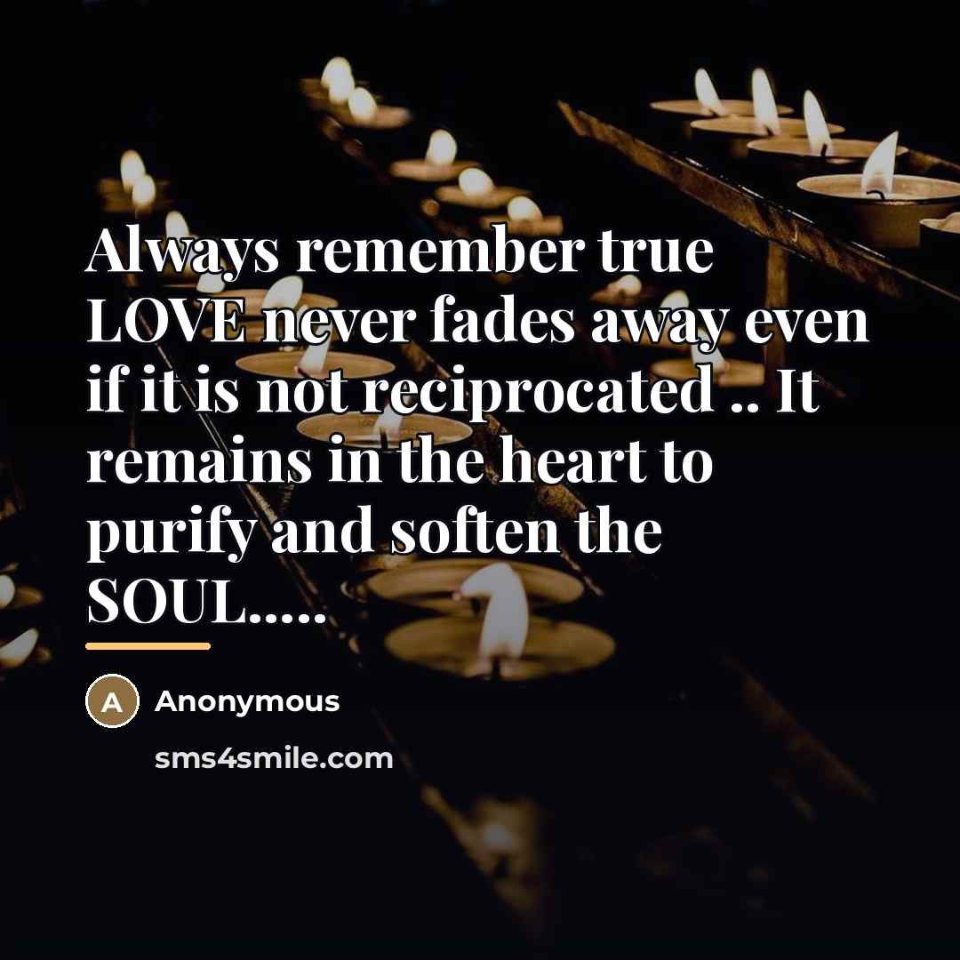 “Always remember true LOVE never fades away even if it…” quote by Anonymous
