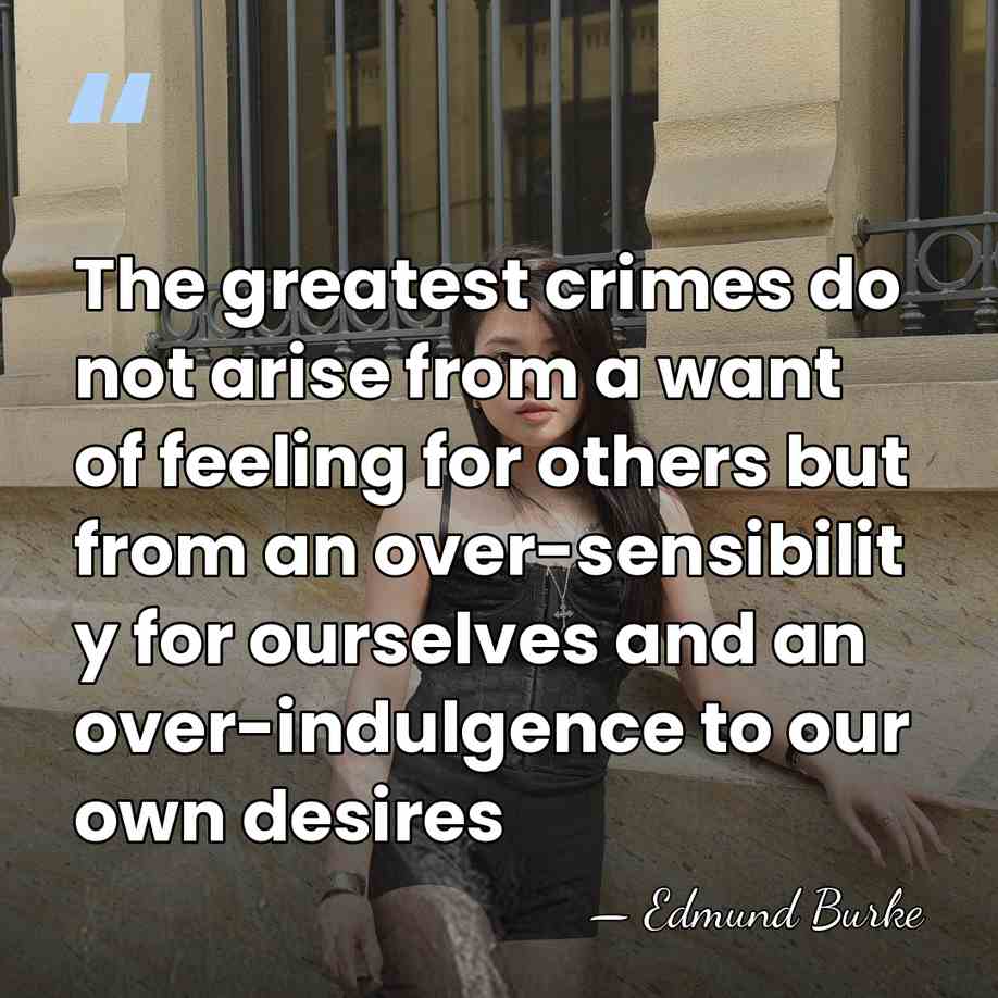 The greatest crimes do not arise from a want of feeling for&hellip; - Edmund Burke