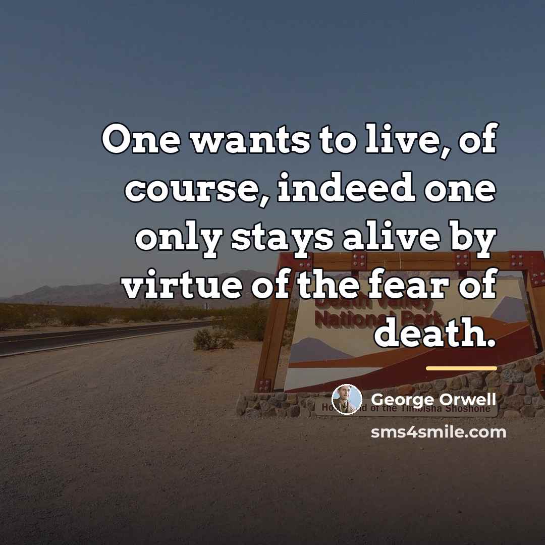 “One wants to live, of course, indeed one only stays…” quote by George Orwell