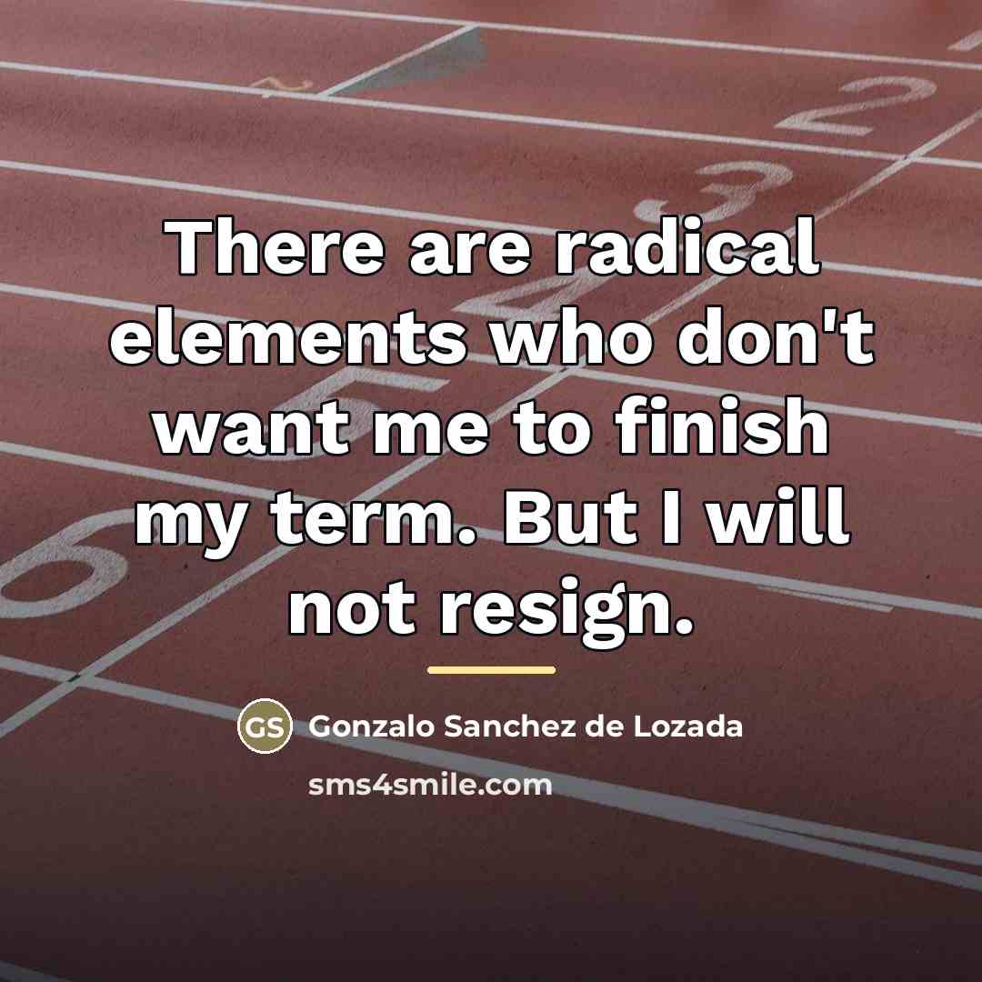 “There are radical elements who don't want me to finish…” quote by Gonzalo Sanchez de Lozada