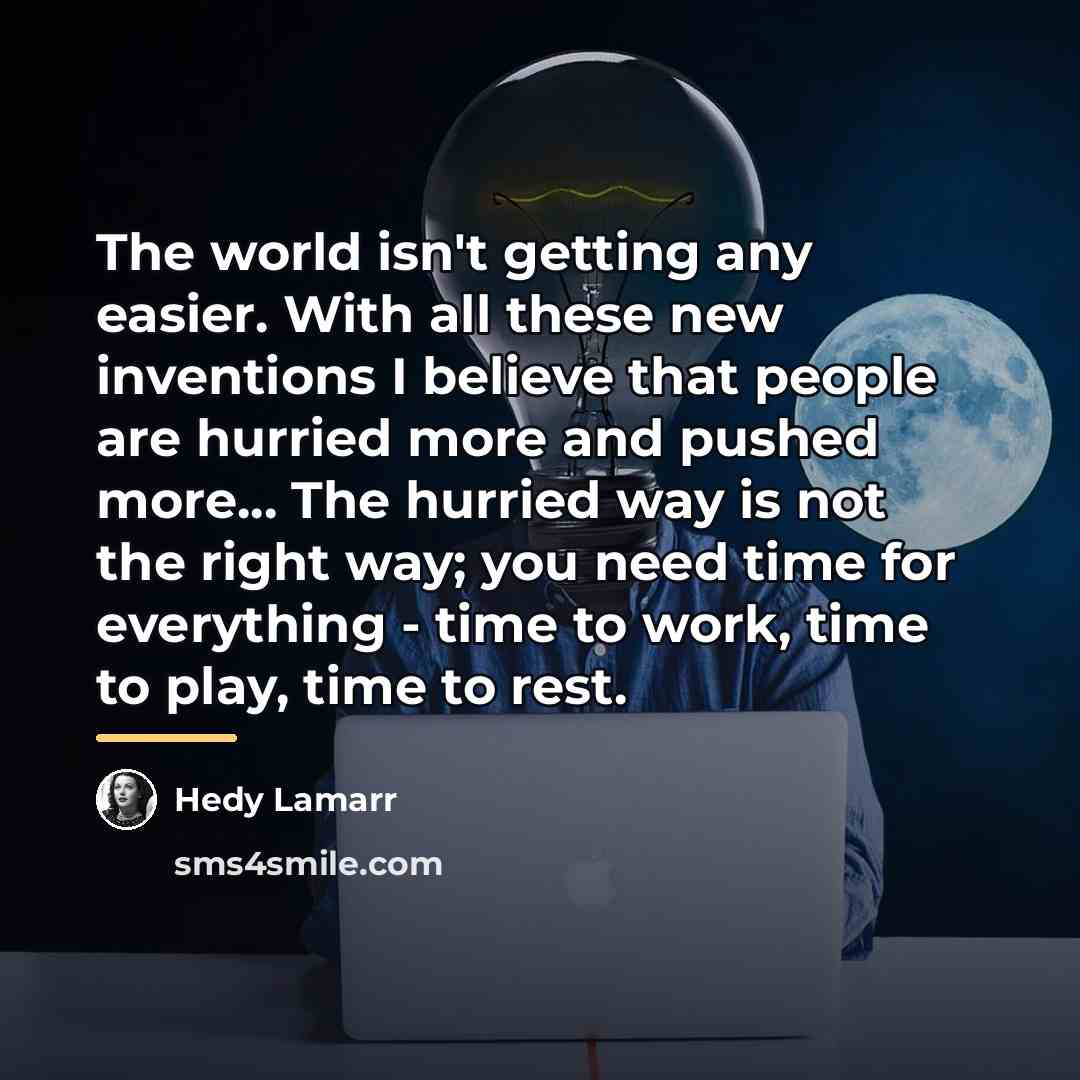 “The world isn't getting any easier. With all these new…” quote by Hedy Lamarr