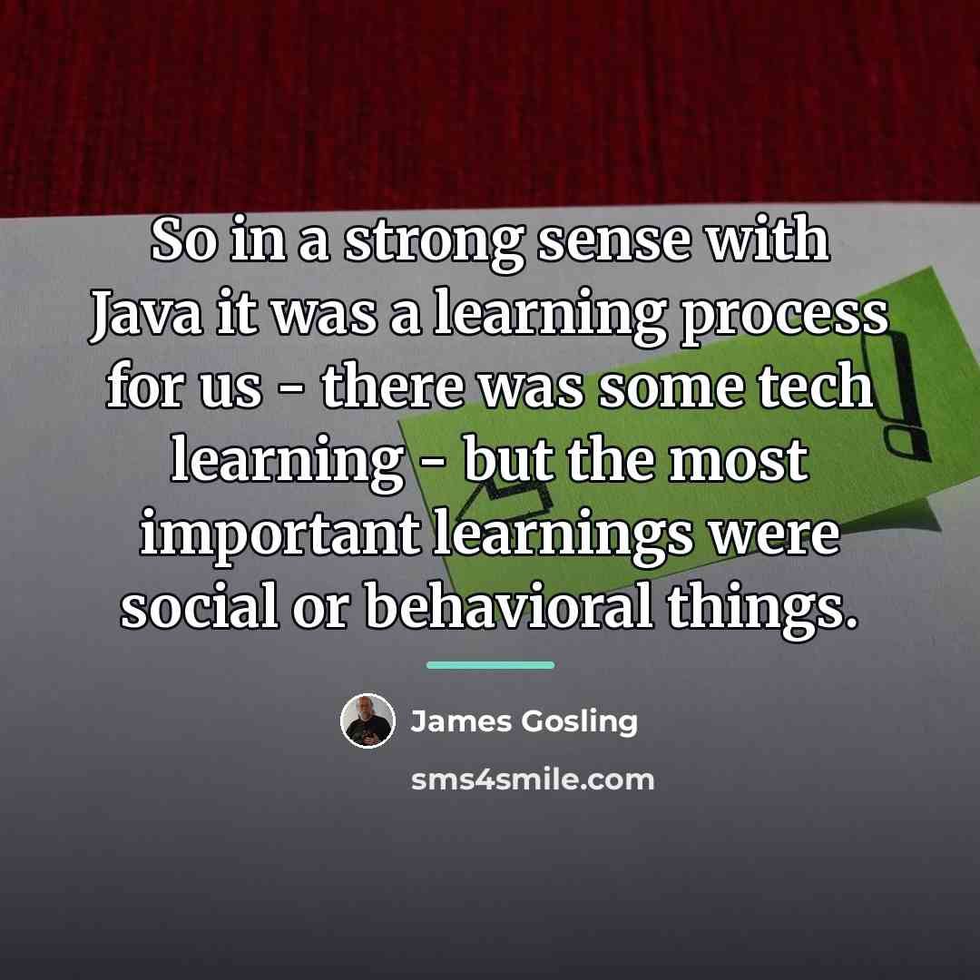 “So in a strong sense with Java it was a…” quote by James Gosling