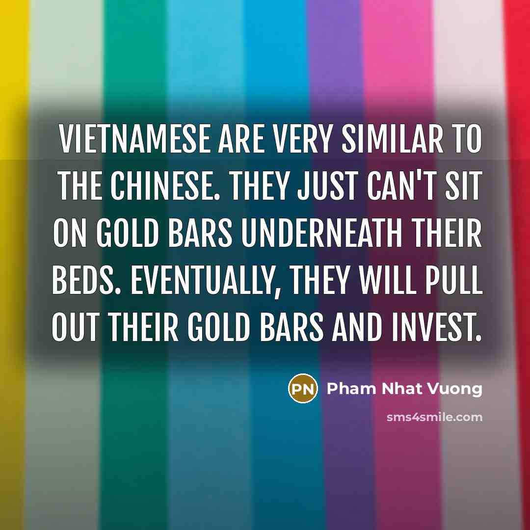 “Vietnamese are very similar to the Chinese. They just can't…” quote by Pham Nhat Vuong