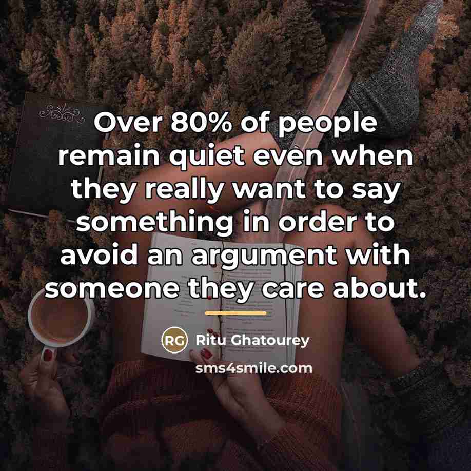 “Over 80% of people remain quiet even when they really…” quote by Ritu Ghatourey