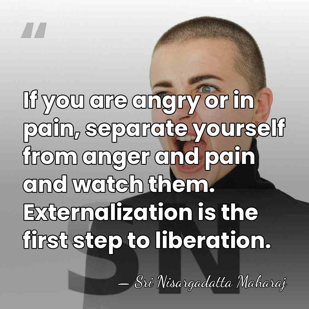 If you are angry or in pain, separate yourself from anger and&hellip; - Sri Nisargadatta Maharaj