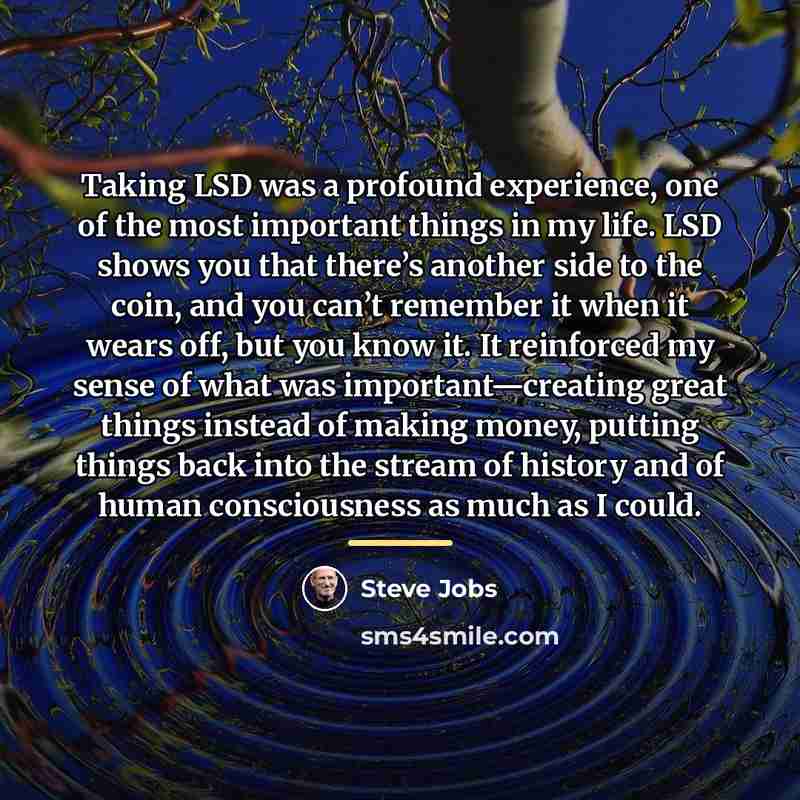 “Taking LSD was a profound experience, one of the most…” quote by Steve Jobs