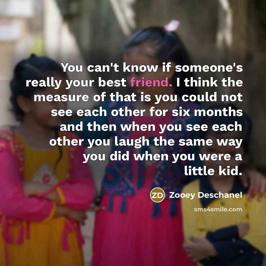 “You can't know if someone's really your best friend. I…” quote by Zooey Deschanel