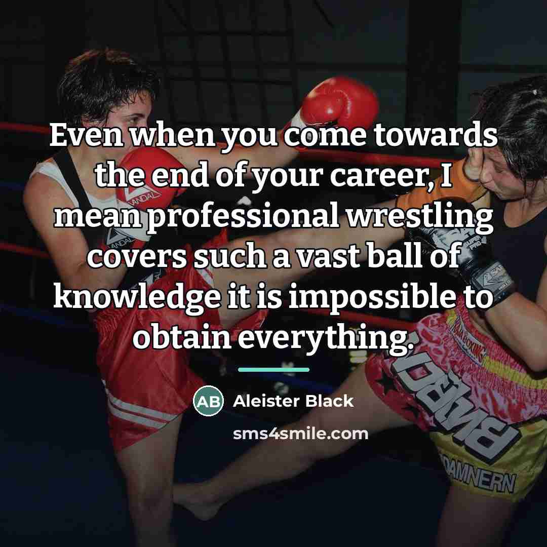 “Even when you come towards the end of your career,…” quote by Aleister Black