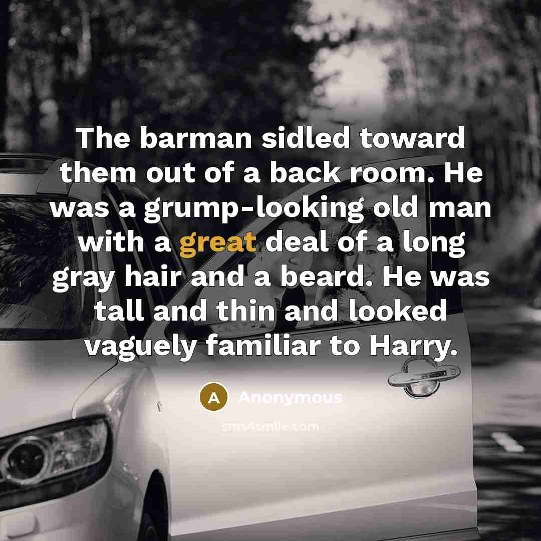 “The barman sidled toward them out of a back room.…” quote by Anonymous