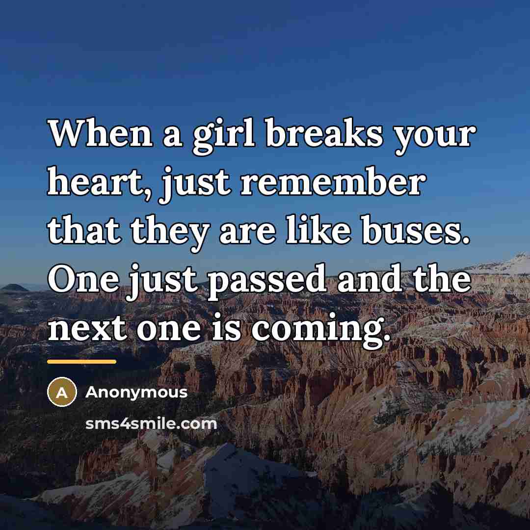 “When a girl breaks your heart, just remember that they…” quote by Anonymous