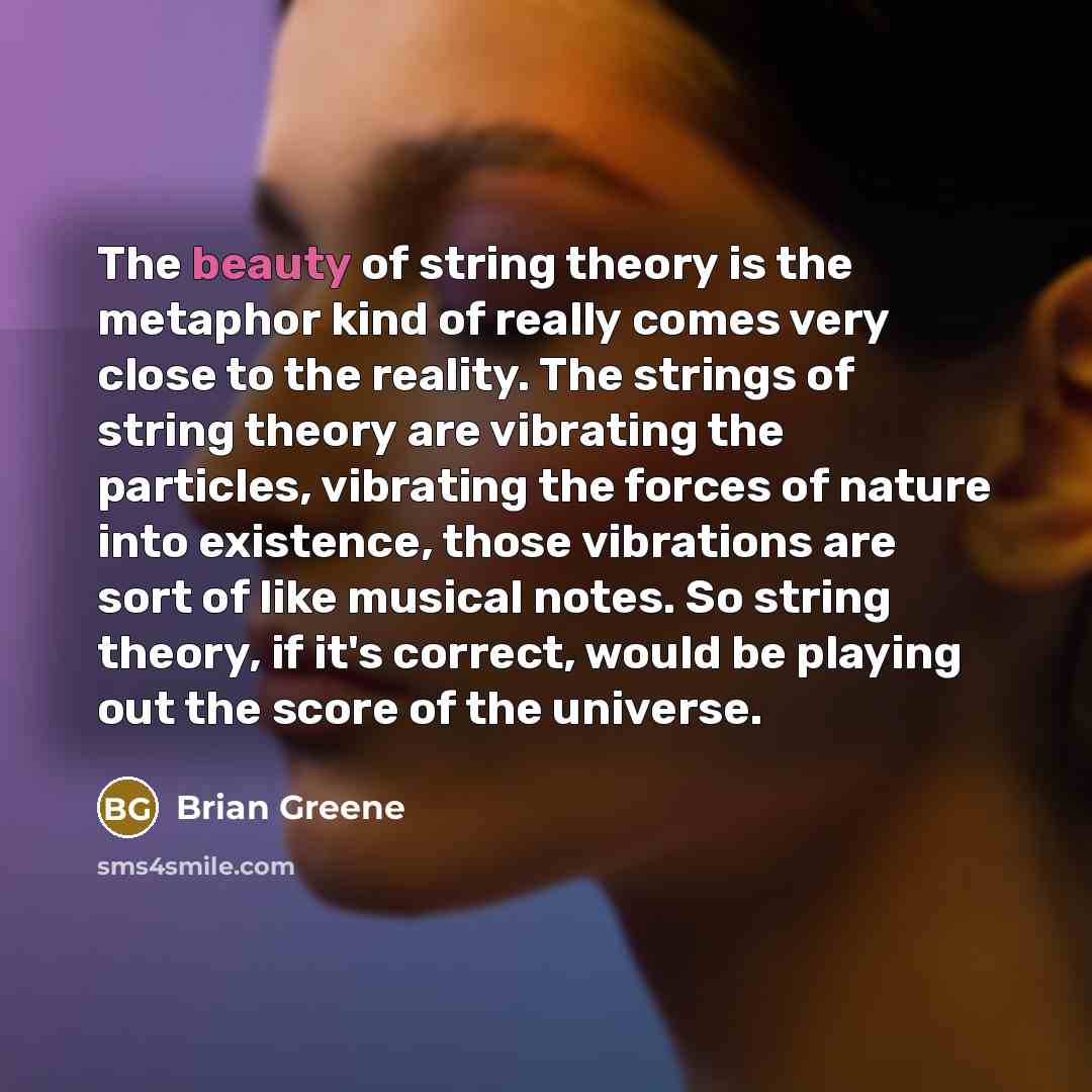 “The beauty of string theory is the metaphor kind of…” quote by Brian Greene