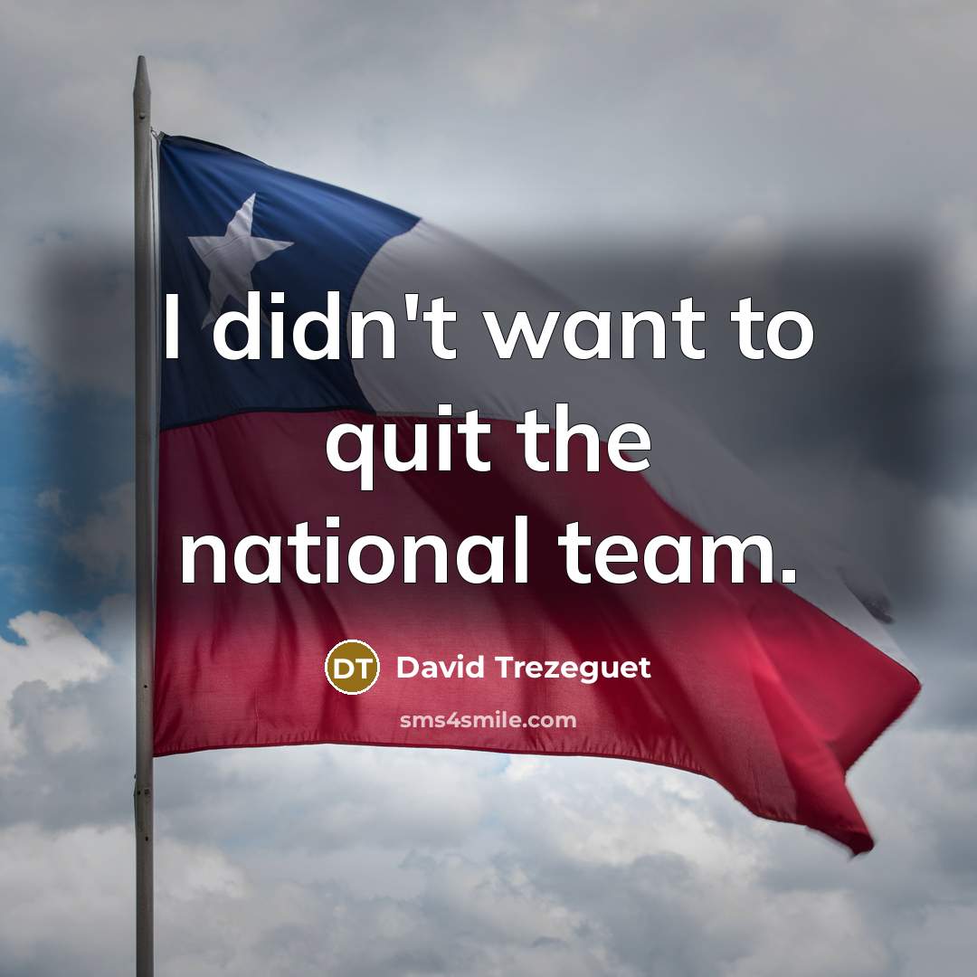 “I didn't want to quit the national team.…” quote by David Trezeguet