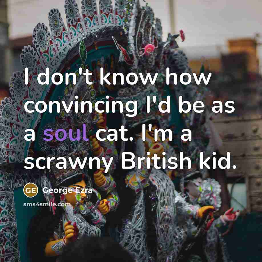 “I don't know how convincing I'd be as a soul…” quote by George Ezra