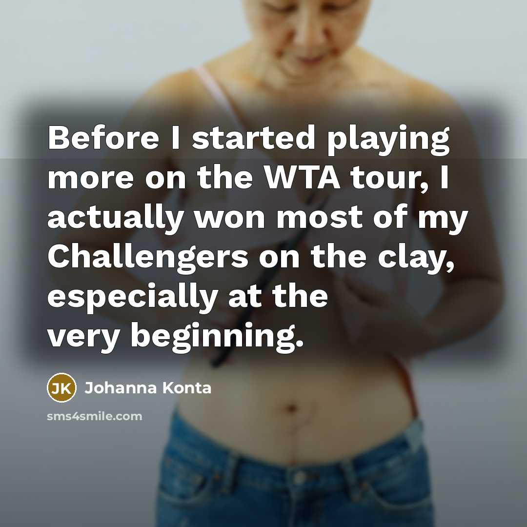 “Before I started playing more on the WTA tour, I…” quote by Johanna Konta