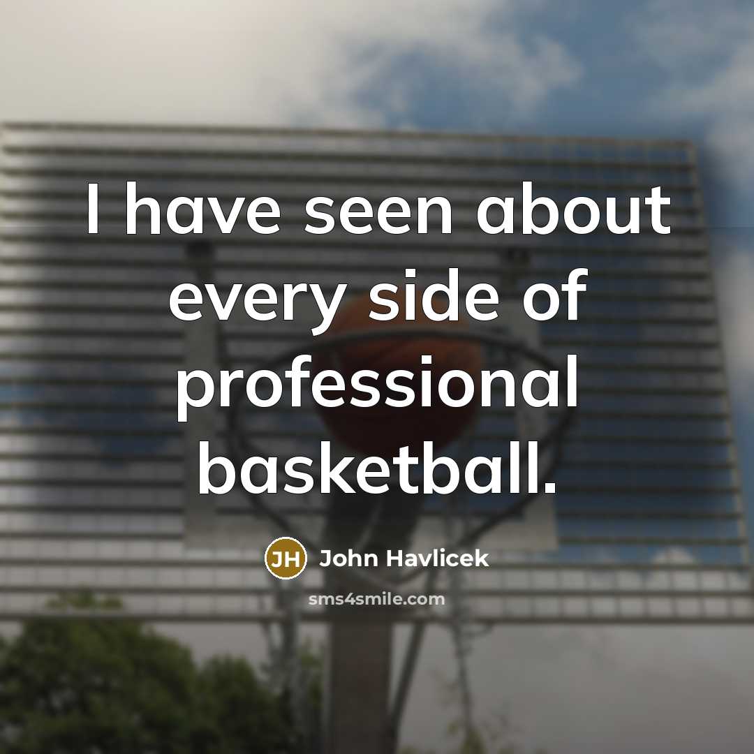 “I have seen about every side of professional basketball.…” quote by John Havlicek