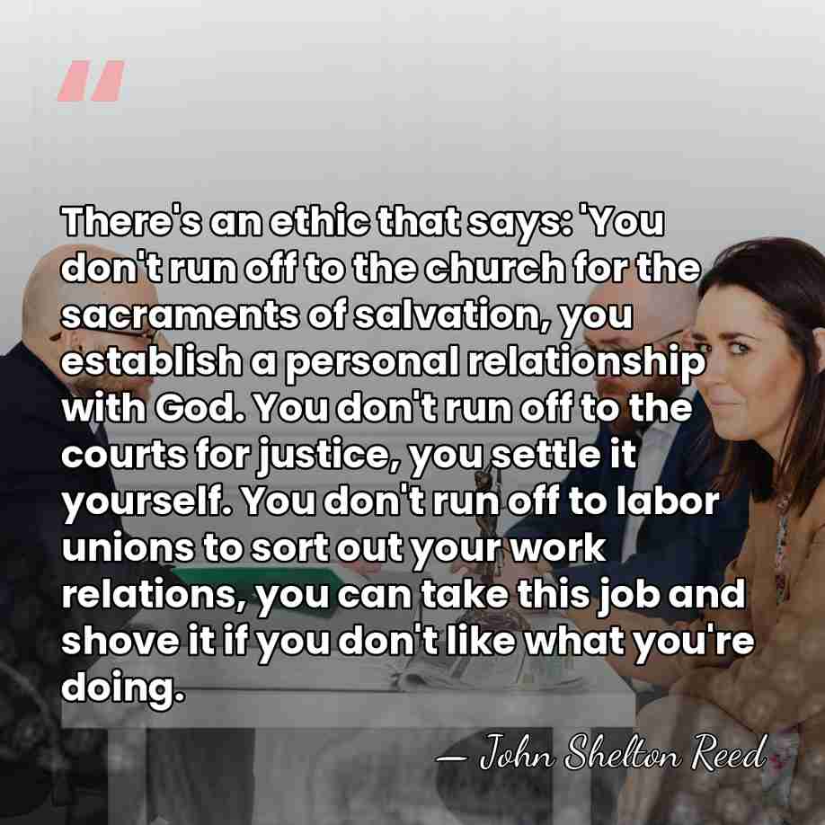 There's an ethic that says: 'You don't run off to the church&hellip; - John Shelton Reed