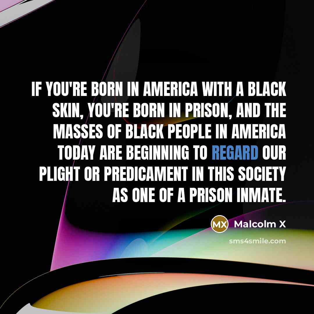 “If you're born in America with a black skin, you're…” quote by Malcolm X