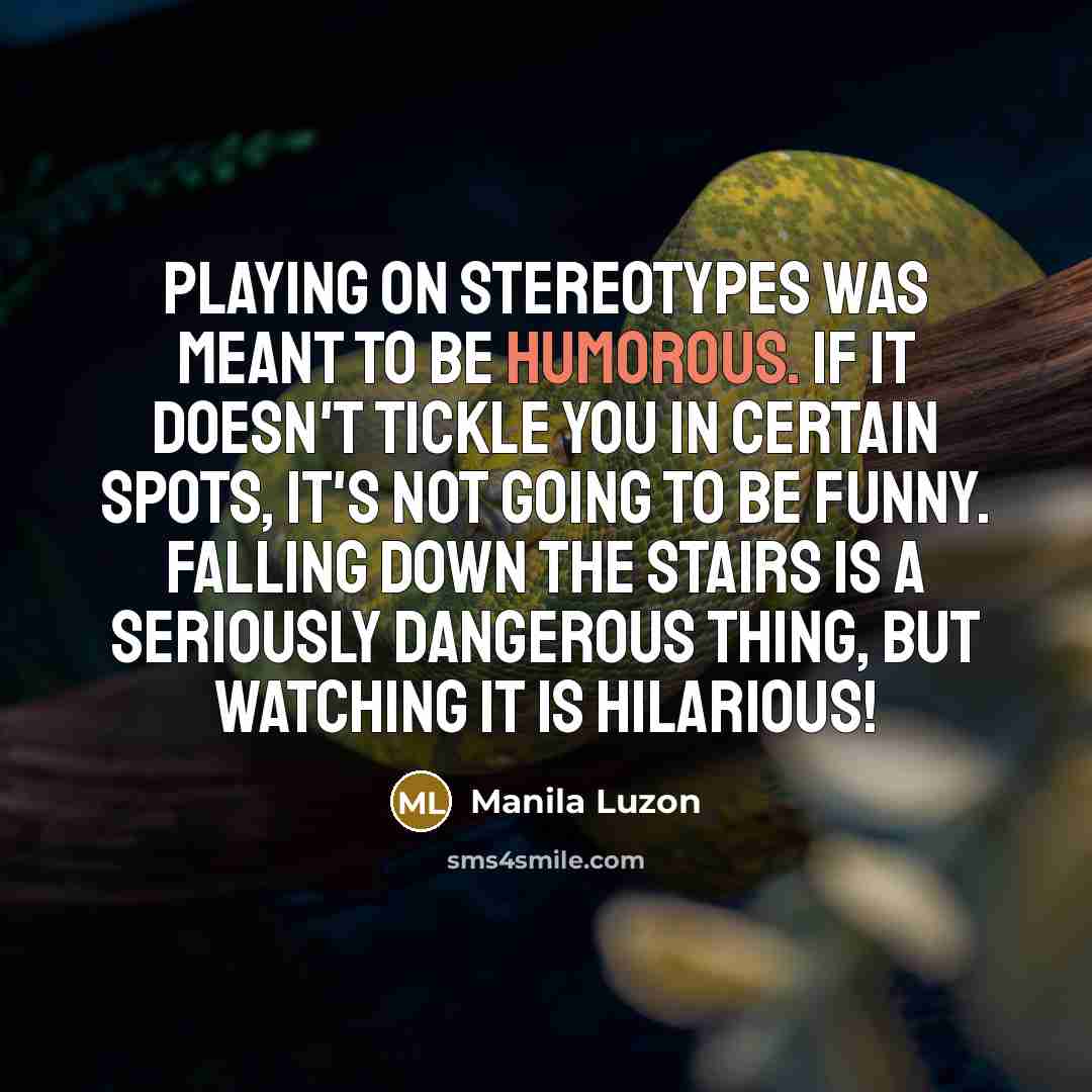 “Playing on stereotypes was meant to be humorous. If it…” quote by Manila Luzon