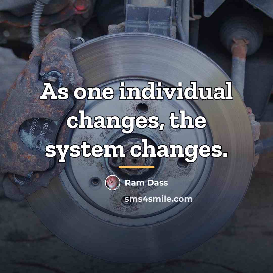 “As one individual changes, the system changes.…” quote by Ram Dass