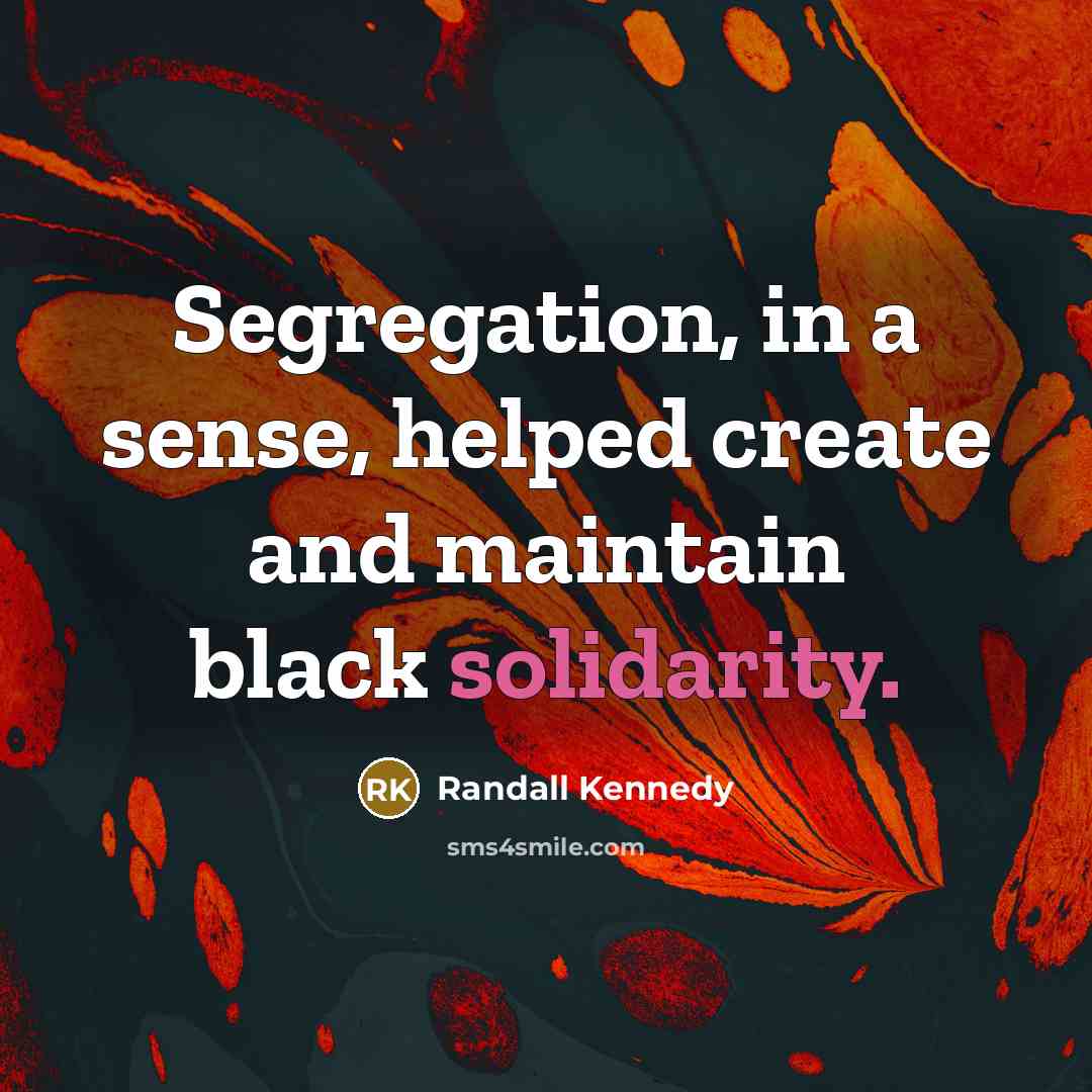 “Segregation, in a sense, helped create and maintain black solidarity.…” quote by Randall Kennedy