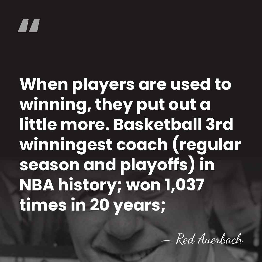 When players are used to winning, they put out a little more.&hellip; - Red Auerbach