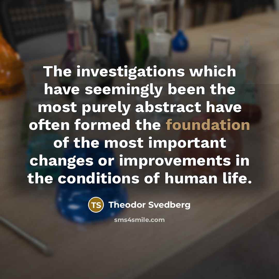 “The investigations which have seemingly been the most purely abstract…” quote by Theodor Svedberg