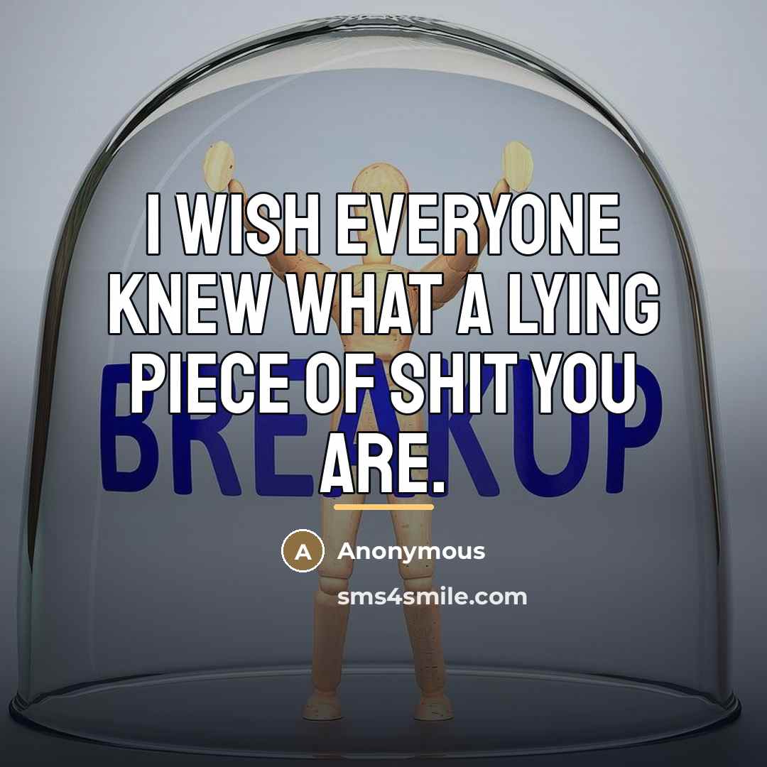 “I wish everyone knew what a lying piece of shit…” quote by Anonymous
