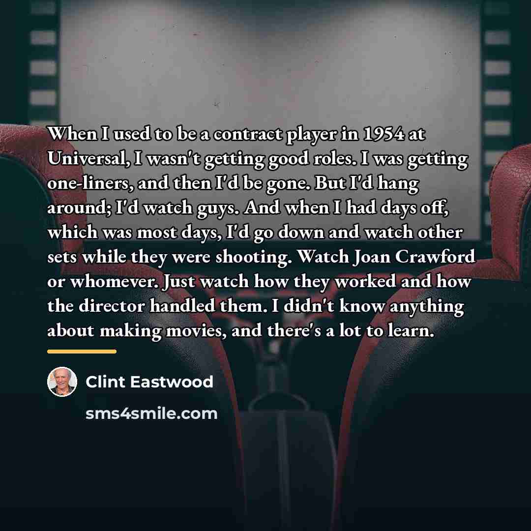 “When I used to be a contract player in 1954…” quote by Clint Eastwood