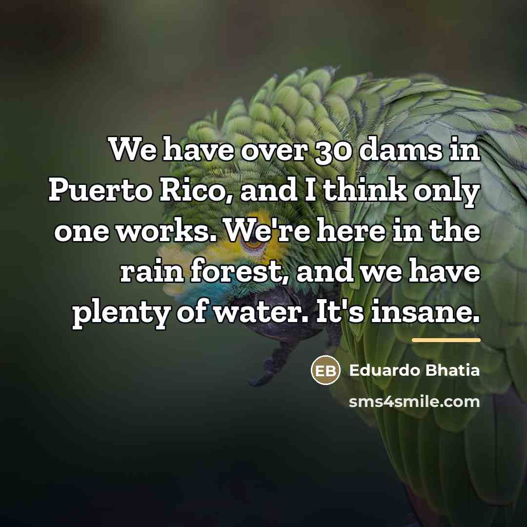 “We have over 30 dams in Puerto Rico, and I…” quote by Eduardo Bhatia