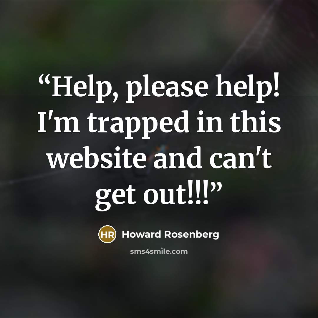 “Help, please help! I'm trapped in this website and can't get out!!!” quote by Howard Rosenberg
