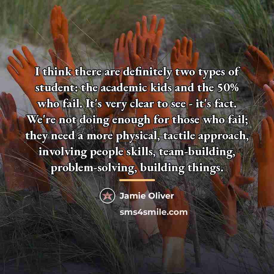“I think there are definitely two types of student: the…” quote by Jamie Oliver