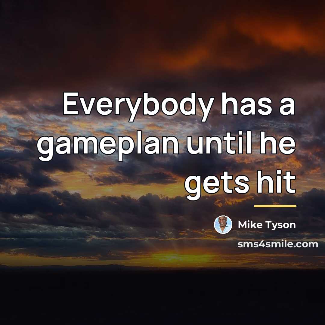 “Everybody has a gameplan until he gets hit…” quote by Mike Tyson