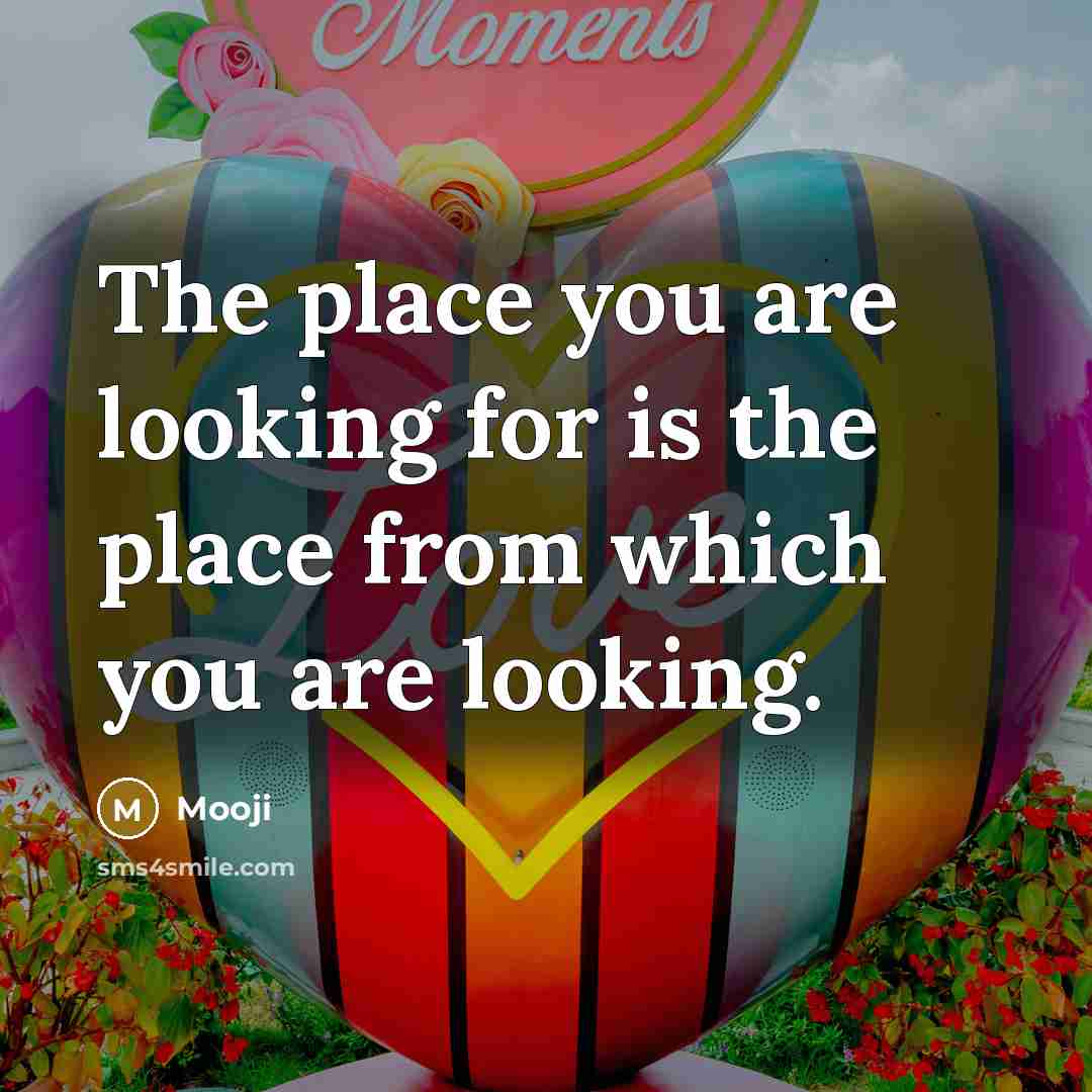 “The place you are looking for is the place from…” quote by Mooji
