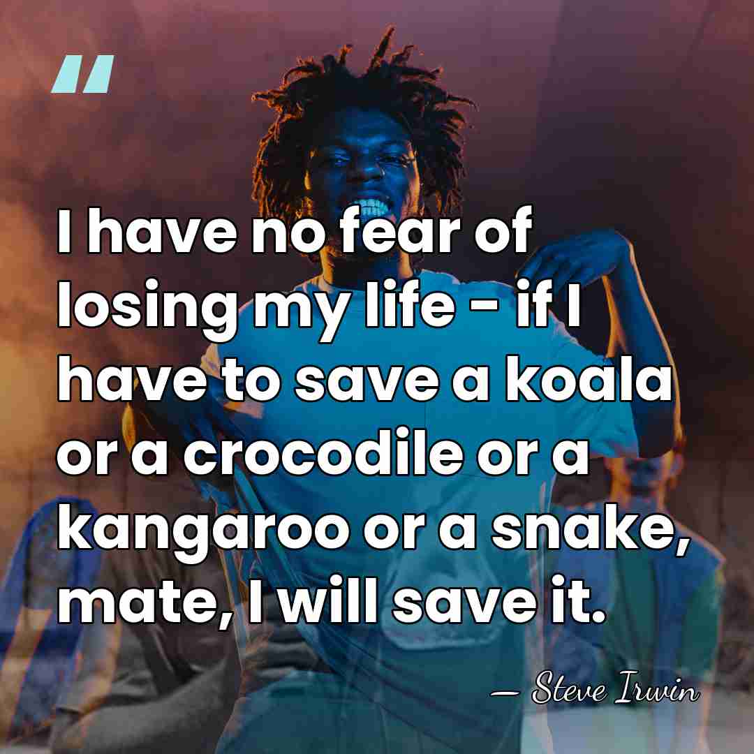 I have no fear of losing my life - if I have&hellip; - Steve Irwin