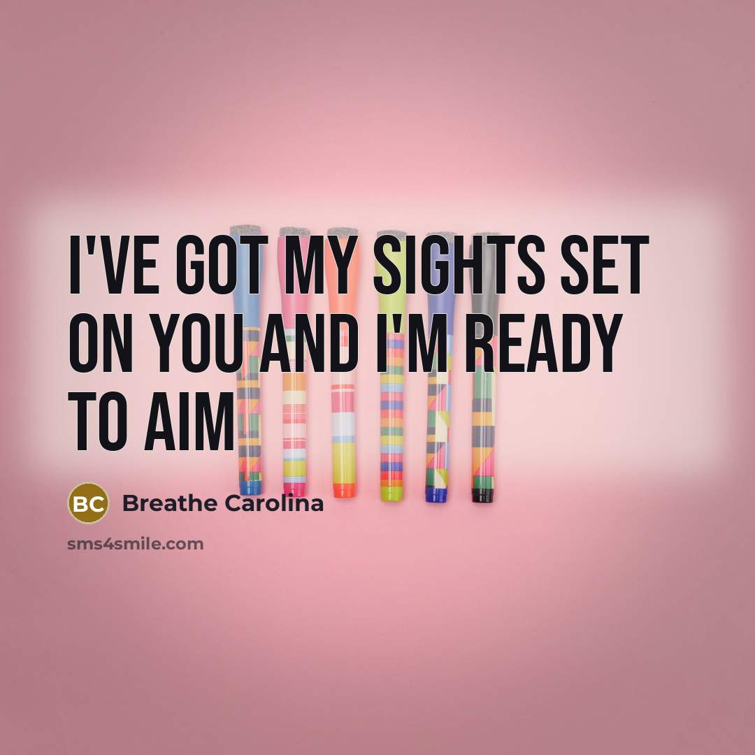 “I've got my sights set on you and I'm ready to aim” quote by Breathe Carolina