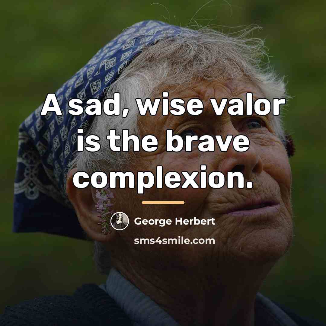 “A sad, wise valor is the brave complexion.…” quote by George Herbert
