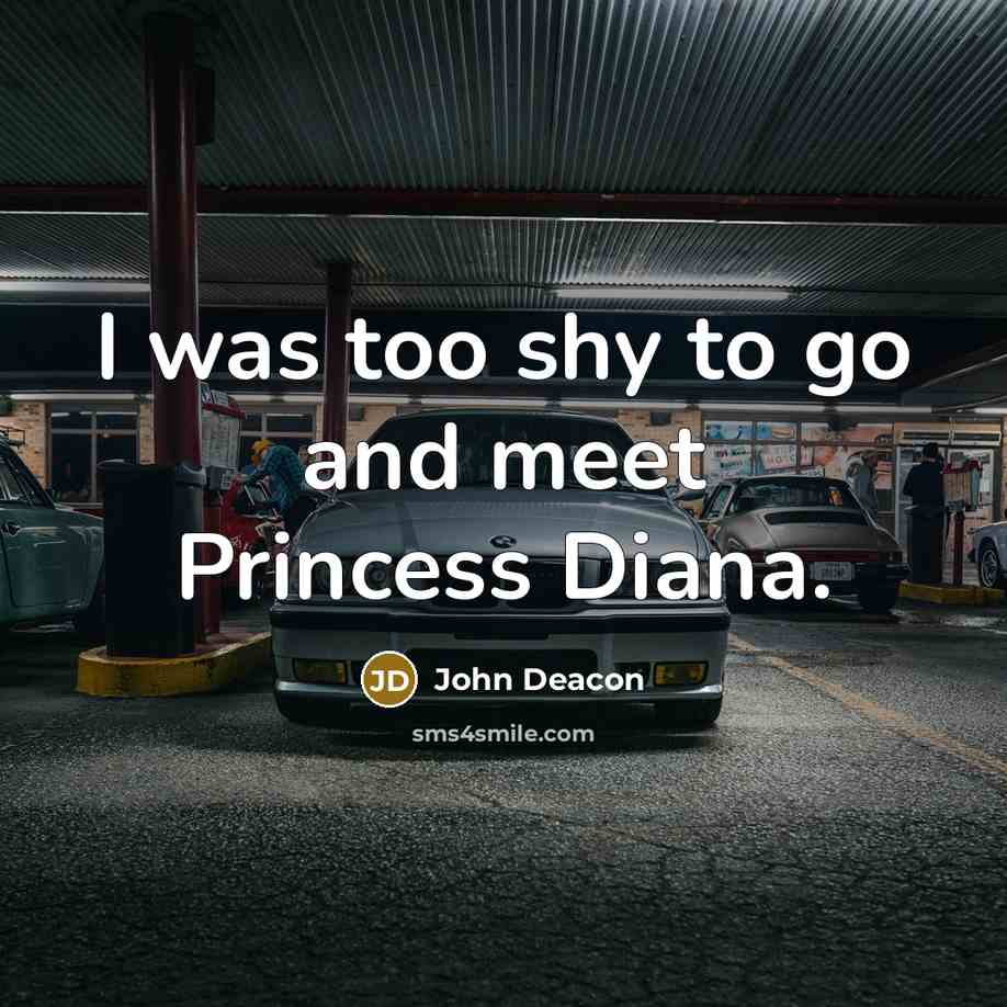 “I was too shy to go and meet Princess Diana.…” quote by John Deacon
