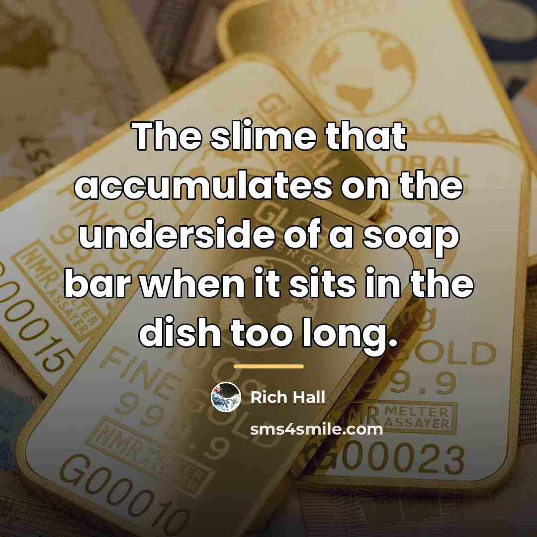 “The slime that accumulates on the underside of a soap…” quote by Rich Hall