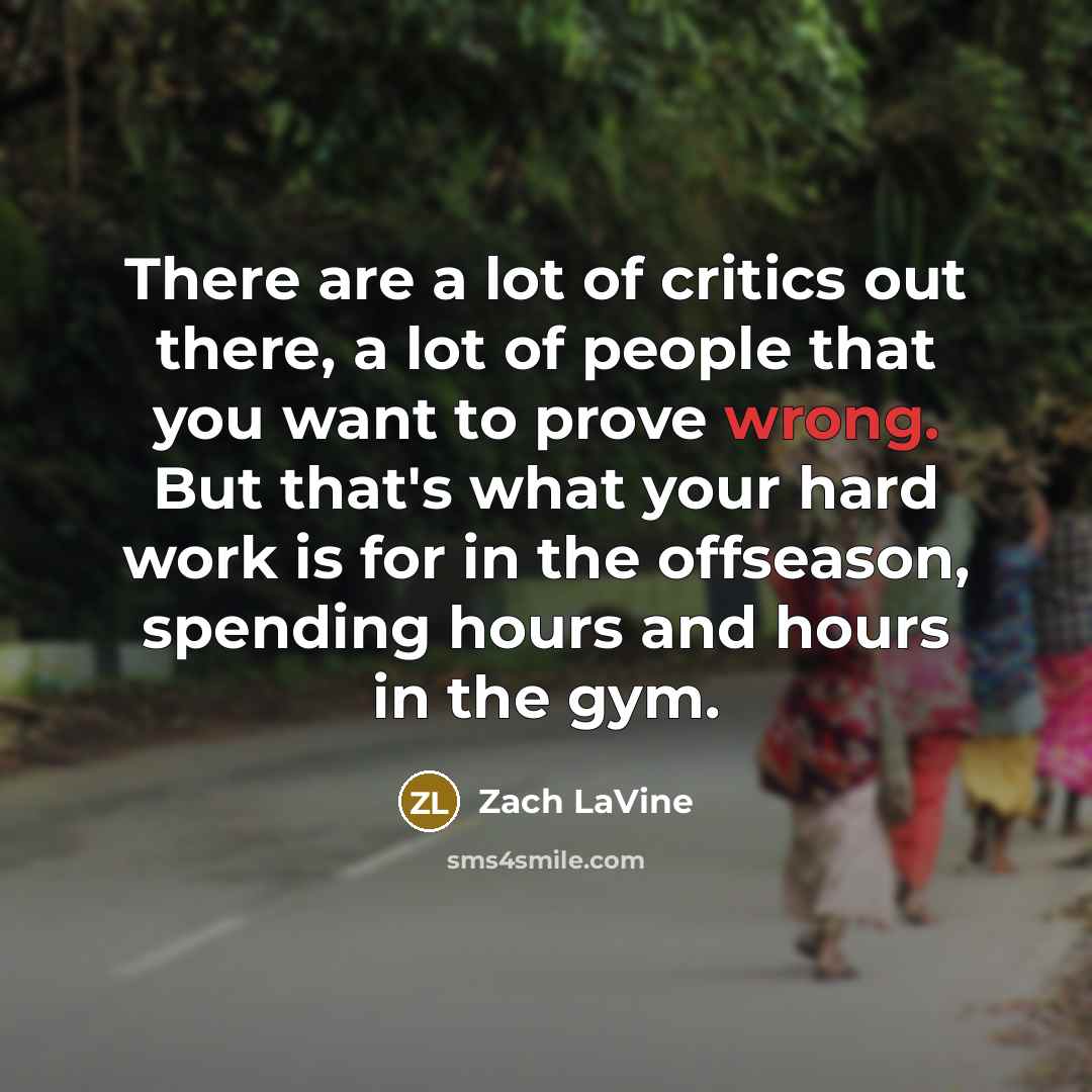 “There are a lot of critics out there, a lot…” quote by Zach LaVine