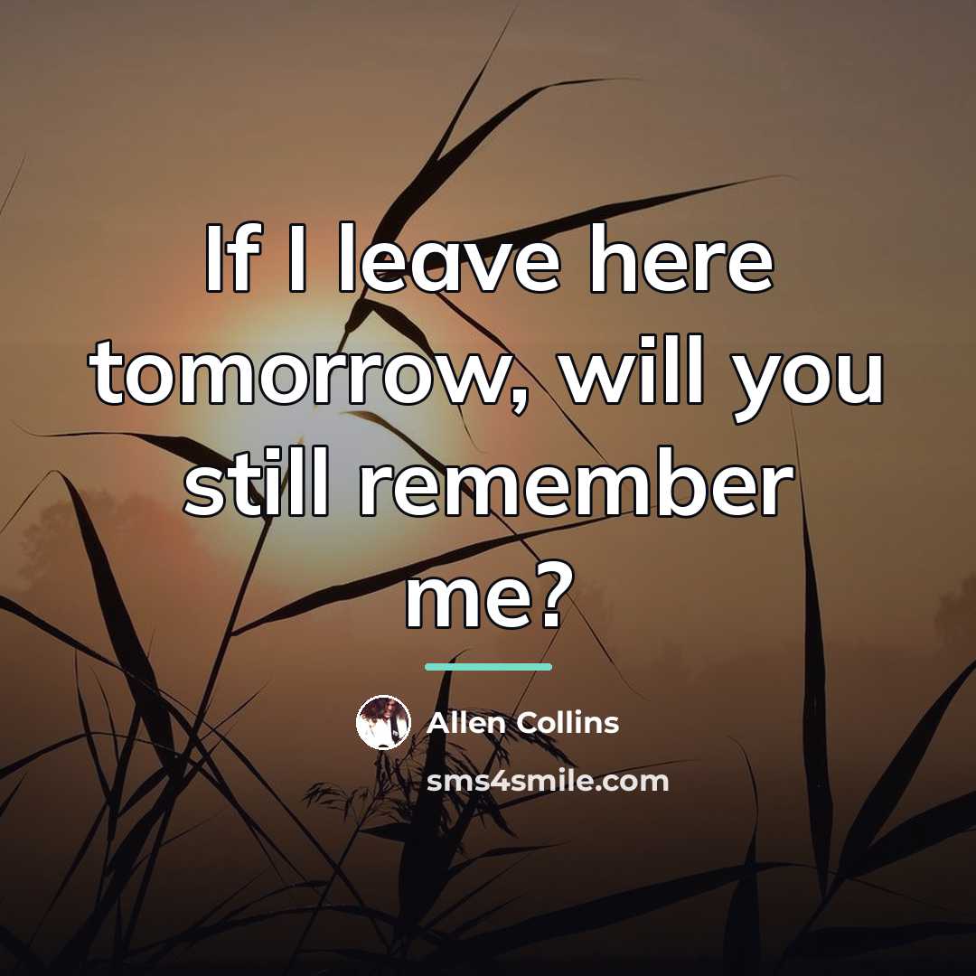 “If I leave here tomorrow, will you still remember me?…” quote by Allen Collins