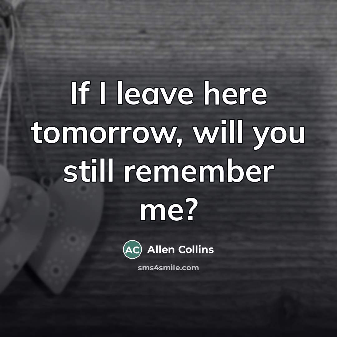 “If I leave here tomorrow, will you still remember me?” quote by Allen Collins