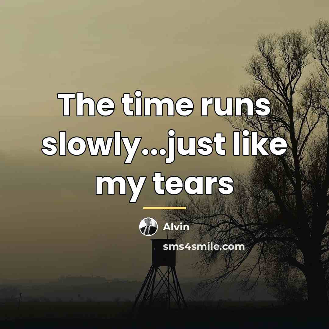 “The time runs slowly...just like my tears…” quote by Alvin