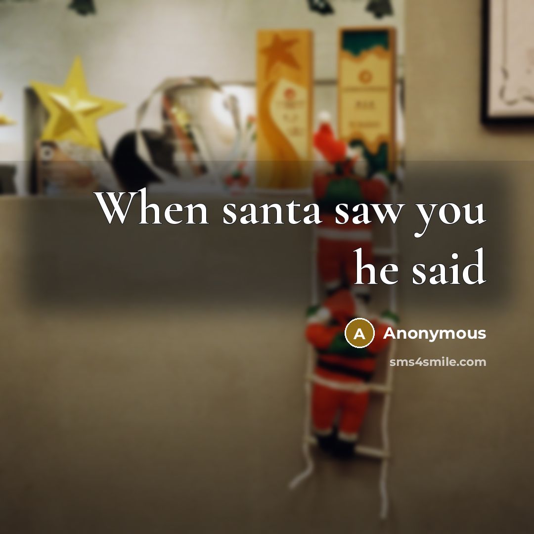 “When santa saw you he said” quote by Anonymous