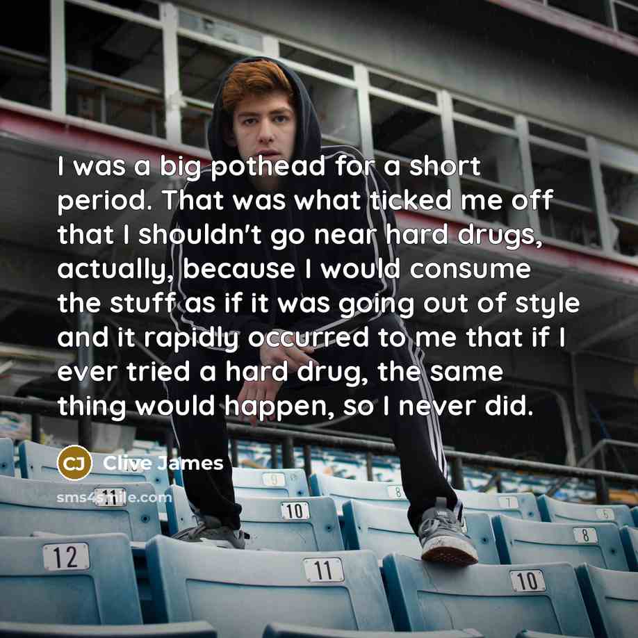 “I was a big pothead for a short period. That…” quote by Clive James