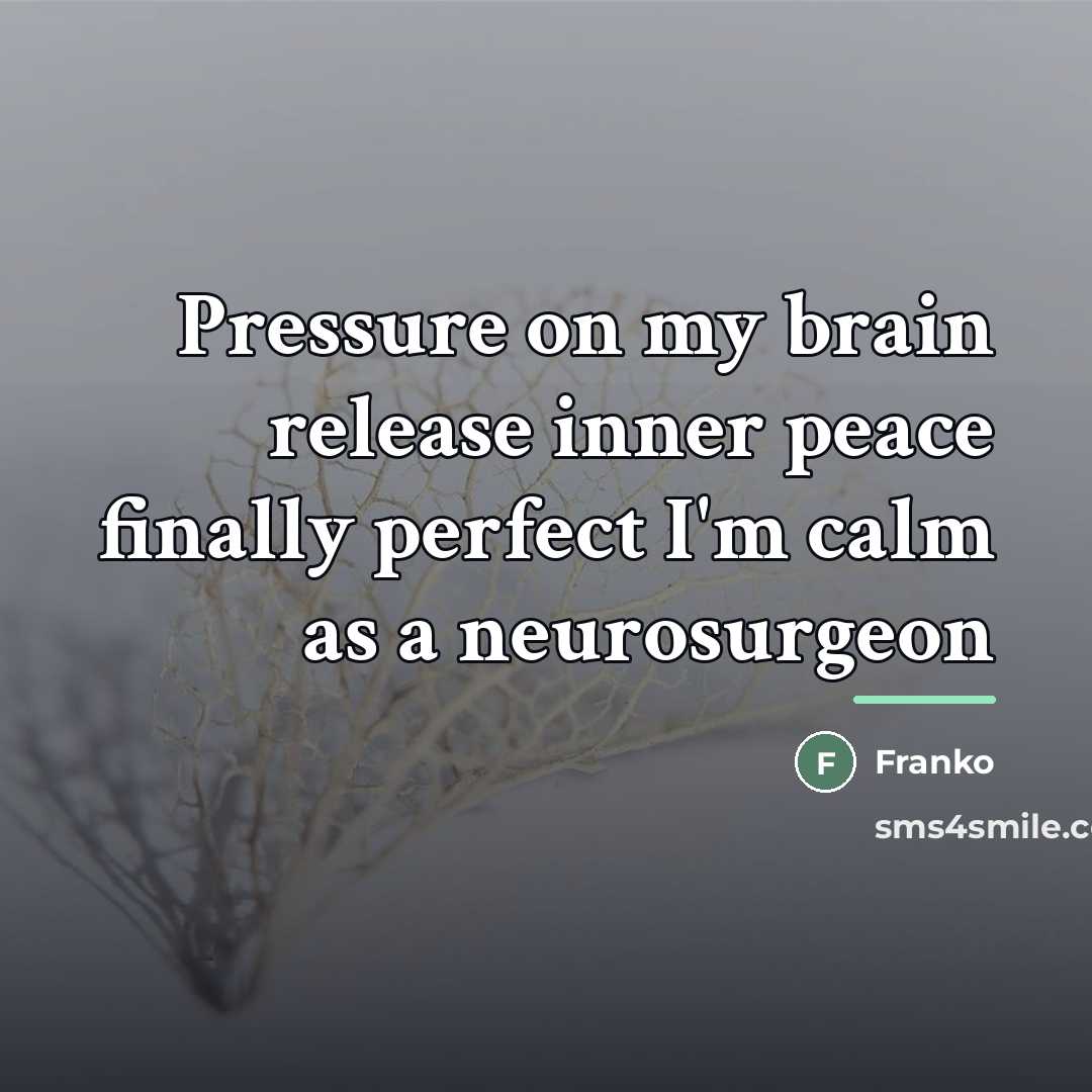 “Pressure on my brain release inner peace finally perfect I'm…” quote by Franko