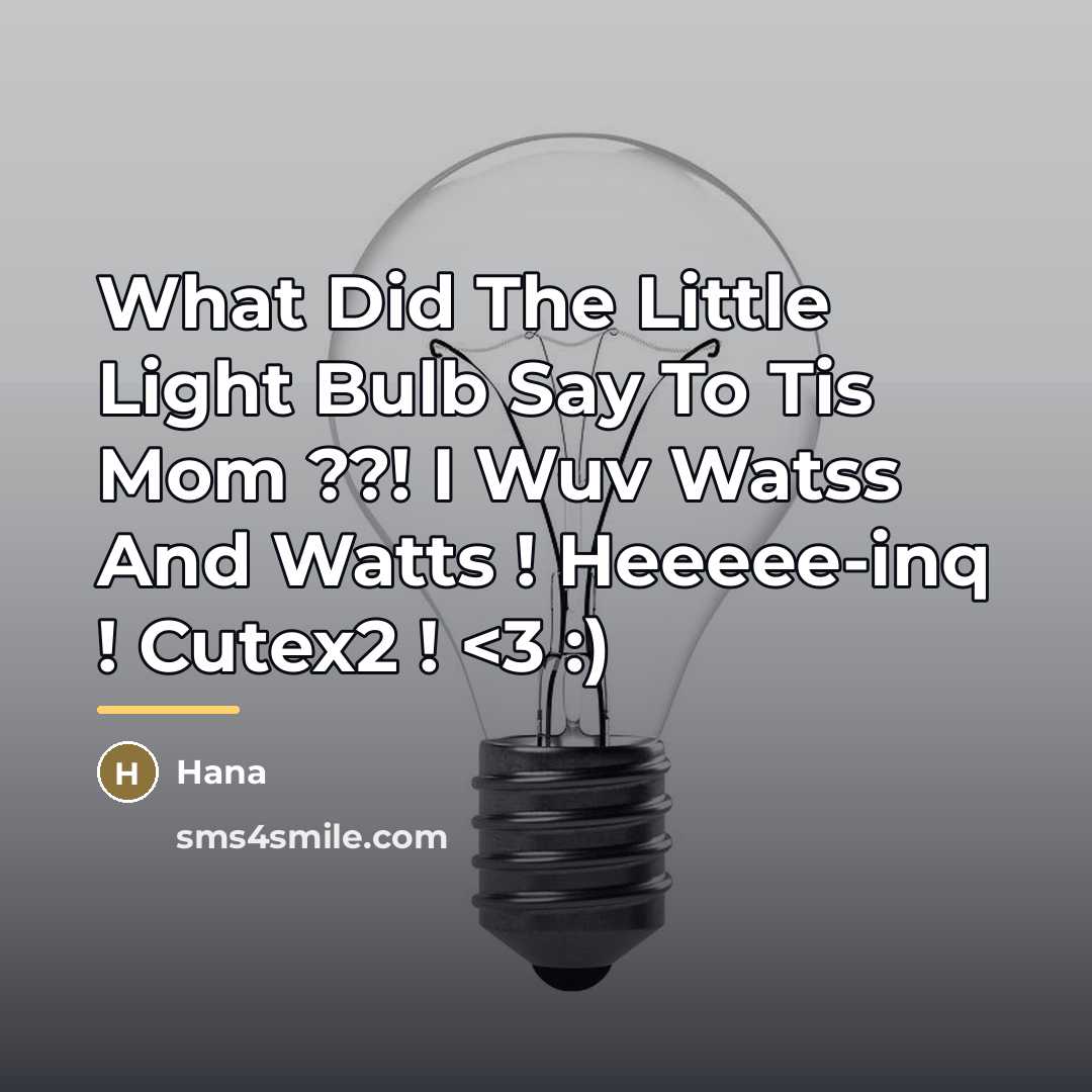 “What Did The Little Light Bulb Say To Tis Mom…” quote by Hana