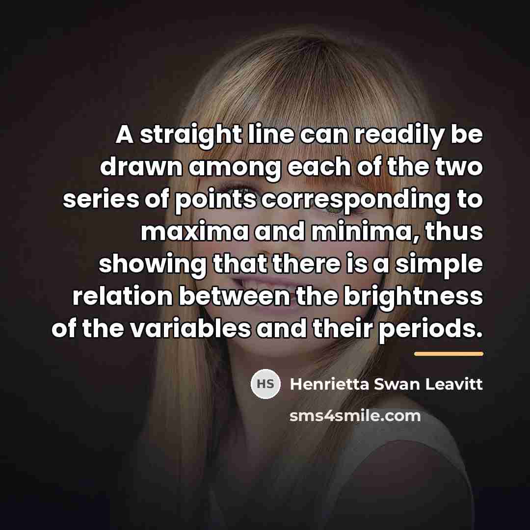 “A straight line can readily be drawn among each of…” quote by Henrietta Swan Leavitt